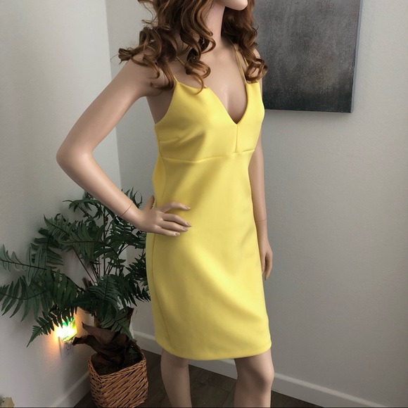 Guess Yellow Spaghetti Strap Backless Party Dress - Picture 2 of 9